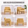 LVHOM Sessel Skandinavischer Stil, Polstersessel Cordstoff, Relaxsessel Einzelsessel Loungesessel, für Wohnzimmer, Büro, Schlafzimmer, Gelb Bild 3