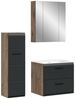 furnling Badmöbel-Set Ivy, (3-St, Spiegelschrank, Standschrank, Waschbeckenunterschrank mit Waschbecken), Badmöbel, Komplett-Set, Breite 105 cm, Nox Oak/schwarz matt Bild 4