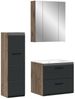furnling Badmöbel-Set Ivy, (3-St, Spiegelschrank, Standschrank, Waschbeckenunterschrank mit Waschbecken), Badmöbel, Komplett-Set, Breite 105 cm, Nox Oak/schwarz matt Bild 5