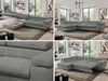Mks Möbel 'Pedro L-Form' Ecksofa mit Schlaffunktion, verstellbaren Kopfstützen & Bettkasten, Grau, Stoff, mit Topper, links Bild 2