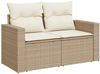 vidaXL 9-tlg. Garten-Sofagarnitur mit Kissen Beige Poly Rattan Akazie 3328017 Bild 5