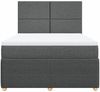vidaXL Boxspringbett mit Matratze Dunkelgrau 140x190 cm Stoff 3292045 Bild 4