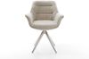 Drehstuhl Kaira-Flex Webstoff Soft Beige Kreuzgestell kantig Edelstahl 180° drehbar Bild 2