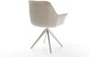 Drehstuhl Kaira-Flex Webstoff Soft Beige Kreuzgestell kantig Edelstahl 180° drehbar Bild 5