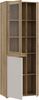 Forte ELISTON Vitrine 70 80, moderner Schrank mit Lamellendesign, 3-türig, Wohn-/Schlafzimmer, Mauvella Eiche Holzdekor|Kashmir Beige, 74 cm breit x 200,1 cm hoch x 41,5 cm tief Bild 5