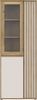Forte ELISTON Vitrine 70 80, moderner Schrank mit Lamellendesign, 3-türig, Wohn-/Schlafzimmer, Mauvella Eiche Holzdekor|Kashmir Beige, 74 cm breit x 200,1 cm hoch x 41,5 cm tief Bild 2
