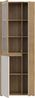 Forte ELISTON Vitrine 70 80, moderner Schrank mit Lamellendesign, 3-türig, Wohn-/Schlafzimmer, Mauvella Eiche Holzdekor|Kashmir Beige, 74 cm breit x 200,1 cm hoch x 41,5 cm tief Bild 4