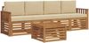 vidaXL Outdoor-Sofagarnitur 5 pcs Natur und Beige Massivholz Akazie 3374323 Bild 2