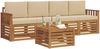 vidaXL Outdoor-Sofagarnitur 5 pcs Natur und Beige Massivholz Akazie 3374323 Bild 3