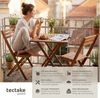 tectake Essgruppe Bistroset Sóller - wetterfest, klappbar aus Akazienholz, (Set, 3-tlg, in braun), Widerstandsfähiges, pflegeleichtes Akazienholz mit geöltem Finish Bild 2