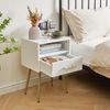 Nachttisch Mid-Century Modern mit 2 Etagen Stauraum Weiß WNS004W Bild 5