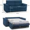 Dmora 2-Sitzer Schlafsofa Rigolato, Schlafsofa fürs Wohnzimmer, gepolstert, abnehmbar, 100 % Made in Italy-Qualität, 185x95 h100 cm, Blau Bild 3