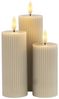 Sirius Smilla wiederaufladbares Blockkerzen-Set Ø 5 cm - grau - 3 Stk Bild 1