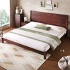 Merax Doppelbett, 180x200 Plattformbett mit Kopfteil und Lattenrost, Braun Bild 2