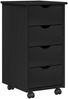 vidaXL Rollschrank Mit Rad Schwarz 34 x 39 x 65,5 cm Massivholz Kiefer 42028347 Bild 2