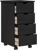 vidaXL Rollschrank Mit Rad Schwarz 34 x 39 x 65,5 cm Massivholz Kiefer 42028347 Bild 4