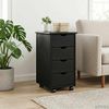 vidaXL Rollschrank Mit Rad Schwarz 34 x 39 x 65,5 cm Massivholz Kiefer 42028347 Bild 3