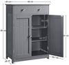Yaheetech Badkommode Badezimmerschrank, Küchenschrank, Grau, 60 x 30 x 80 cm Bild 3