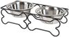Buri Doppelnapf 2x 300ml, Edelstahl silber / schwarz, 28 x 7,5 x 13,5 cm Bild 2