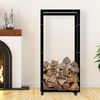 Kaminholzregal innen Metall SATLO - mit Rollen Brennholzregal innen Kaminholzständer Kaminholzhalter Feuerholzregal Innen Schwarz, 25x60x125cm Bild 2