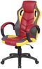 Dmora Stuhl mit Rädern Urbana, Gaming-Sessel für Erwachsene, Schreibtischstuhl, 66x61h104/114 cm, Rot und Gelb Bild 2