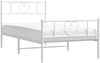 vidaXL Bettgestell mit Kopf- und Fußteil Metall Weiß 100x200 cm 355525 Bild 3