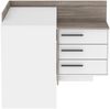 Eckschreibtisch >Thales< in Weiß / Eiche dunkel - 128.8x83.2x105.7cm (BxHxT) Bild 4