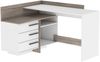 Eckschreibtisch >Thales< in Weiß / Eiche dunkel - 128.8x83.2x105.7cm (BxHxT) Bild 3
