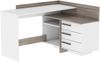 Eckschreibtisch >Thales< in Weiß / Eiche dunkel - 128.8x83.2x105.7cm (BxHxT) Bild 2