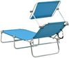 vidaXL Klappliege mit Sonnendach Blau Aluminium 310362 Bild 5