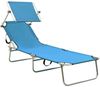 vidaXL Klappliege mit Sonnendach Blau Aluminium 310362 Bild 2