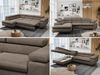 Mks Möbel 'Peter L-form' Ecksofa mit Bettfunktion, Bettkasten & einstellbaren Kopfstützen, Braun, Velours, mit Topper, links Bild 2