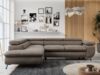 Mks Möbel 'Peter L-form' Ecksofa mit Bettfunktion, Bettkasten & einstellbaren Kopfstützen, Braun, Velours, mit Topper, links Bild 4