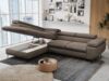 Mks Möbel 'Peter L-form' Ecksofa mit Bettfunktion, Bettkasten & einstellbaren Kopfstützen, Braun, Velours, mit Topper, links Bild 3