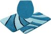 OTTO home Badematte Anna, Badvorleger, Badezimmer Teppich, Höhe 16 mm, rutschhemmend beschichtet, schnell trocknend, fußbodenheizungsgeeignet, Polyester, rechteckig, 3tlg Set Hänge WC, Badteppich, Hoch Tief Effekt, Modern, Weich, Wellen Bild 2