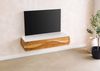Lowboard Akazie 124x40x25 natur lackiert / Marmor weiß MONTREAL #132 Bild 2