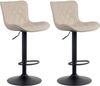 CLP 2er Set Barhocker Emma höhenverstellbar und 360 drehbar,creme Kunstleder Bild 4