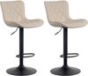 CLP 2er Set Barhocker Emma höhenverstellbar und 360 drehbar,creme Kunstleder Bild 5