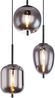 LED Pendelleuchte Metall Schwarz mit 3 Rauchglaskugeln, Ø 46cm Bild 5