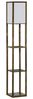 HOMCOM Stehlampe Standlampe mit Lampenschirm, Ablagefächer, Lichtquelle, Fußschalter, ohne Leuchtmittel, Stehlampe mit Ablagen, platzsparend Bild 2