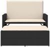 vidaXL Gartenbank mit Kissen und Hocker Schwarz Poly Rattan 368407 Bild 5