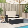 vidaXL Gartenbank mit Kissen und Hocker Schwarz Poly Rattan 368407 Bild 3