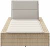 vidaXL Sonnenliege mit schwebender Auflage Beige Poly Rattan 4104206 Bild 4