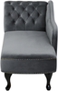 Beliani 'Nimes' Chaiselongue, Grau, Samt, 79 x 65 x 169 cm, Links Bild 5
