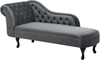 Beliani 'Nimes' Chaiselongue, Grau, Samt, 79 x 65 x 169 cm, Links Bild 4