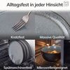 Steingut Geschirrset 4 Personen Ibiza 12 tlg. TESTSIEGER, Traumhaftes Mediterranes Steingut Geschirr Set, Schüssel- und Teller Set, Tafelservice 4 Personen, Geschirrsets Pure Living in Grau Bild 4