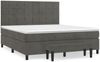 vidaXL Boxspringbett mit Matratze Dunkelgrau 160x200 cm Samt 3137852 Bild 2