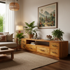 Mango Lowboard Sideboard Schrank Mangoholz Massivholz Indien Kastanienbraun Naturholz Kolonialstil Asien Asiatisch Rustikal Regal Holzregal Fernost Bild 5