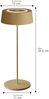 ECO-LIGHT Cocktail LED Aussentischleuchte Warmweiss dimmbar 2,2W IP54 Mattes Gold Bild 4