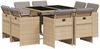 vidaXL 9-tlg. Garten-Essgruppe mit Kissen Beigemischung Poly Rattan 3210660 Bild 2
